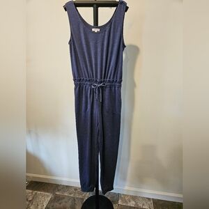 MAX STUDIO WOMEN'S BLUE SLEEVELESS ELASTIC WAISTLINE JUMPSUIT SIZE SMALL